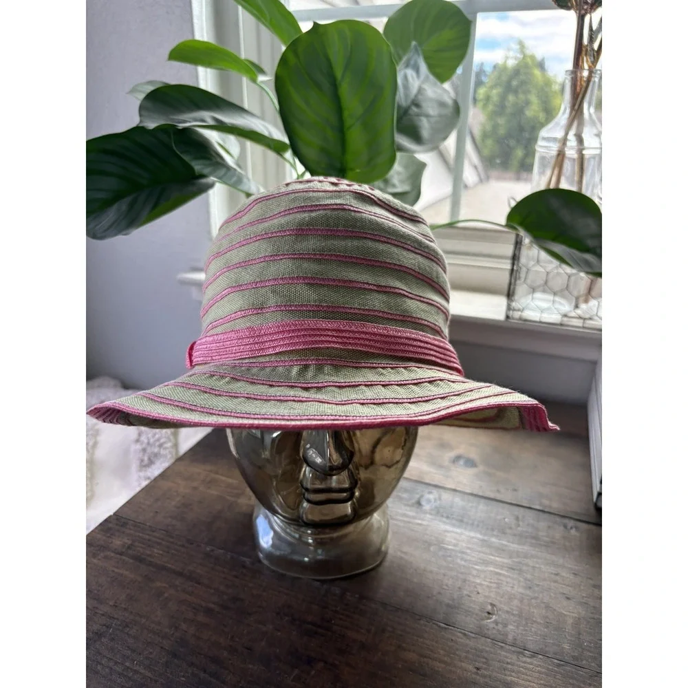 FERRUCCIO VECCHI Hat Beige Khaki Pink Vintage Italy Rare